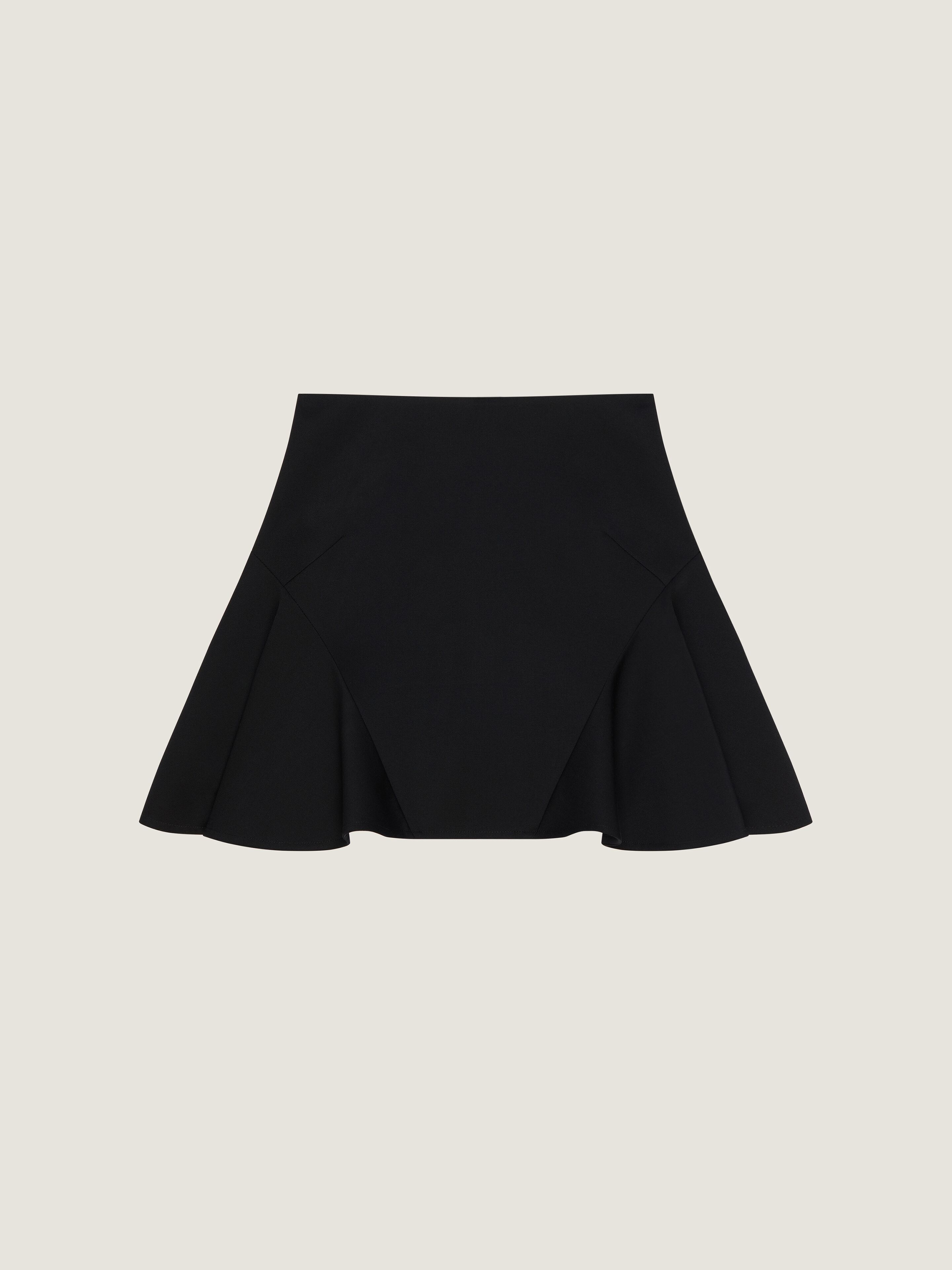Ruffled mini skirt in wool